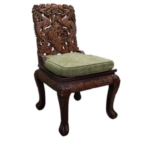 Vintage Chinese Carved Dragon Chair