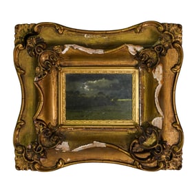 Jan van Beers (1852-1927, Belgian) Miniature Landscape Oil Painting