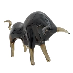 Murano Art Glass Bull Figurine