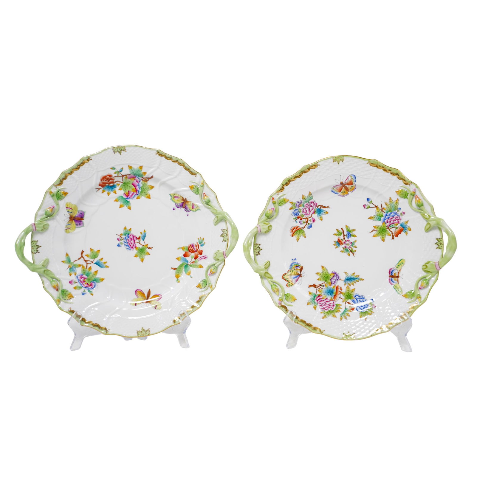 Herend Porcelain "Indian Basket" Square Handled Cake Plate (1 of 6)