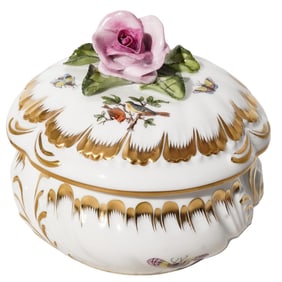 Herend Hungarian Porcelain Gilded Bonbonniere