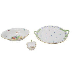 (3 pcs) Herend Porcelain Hand-Painted Tableware