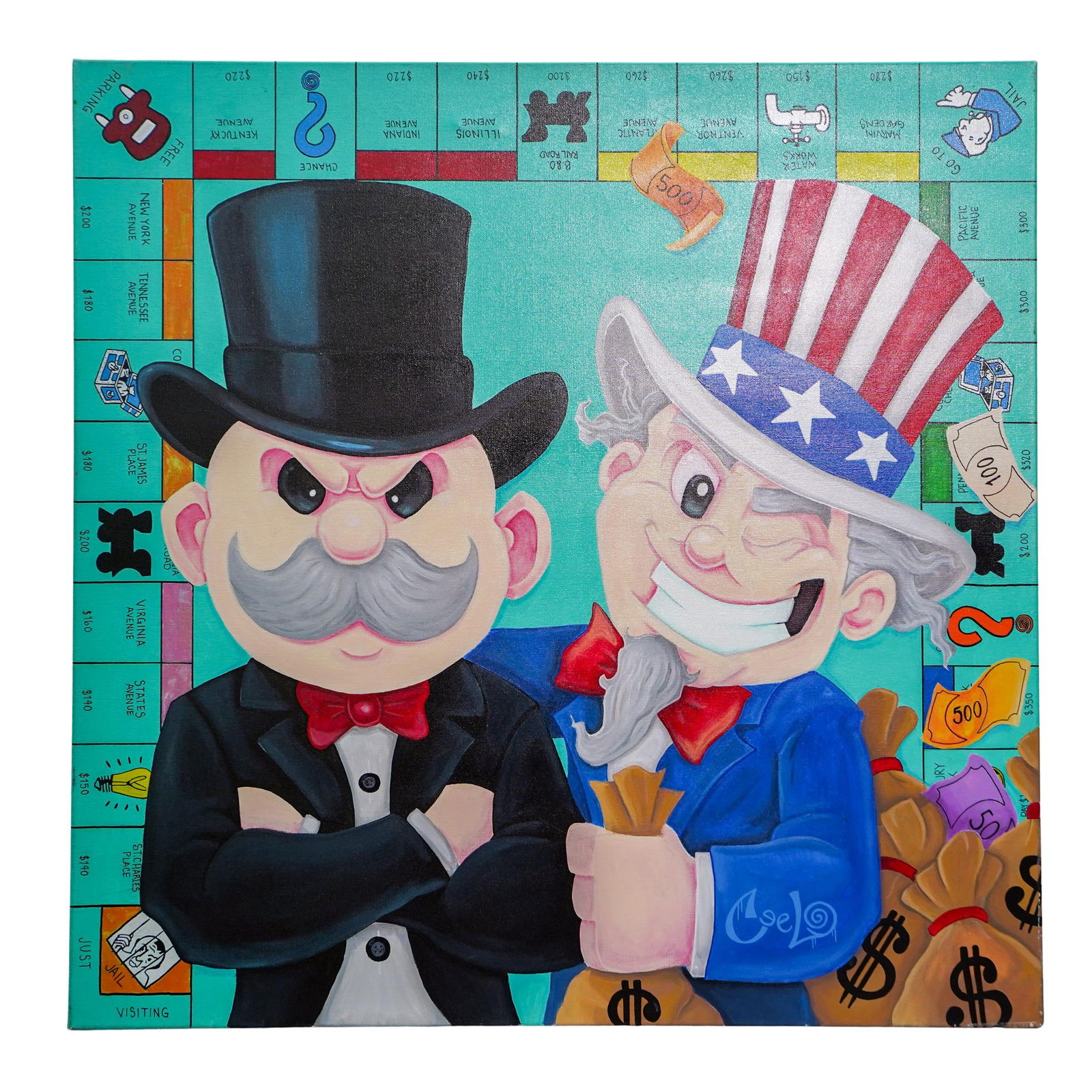 Signed "CeeLo" Monopoly Pop Art on Canvas (1 of 5)