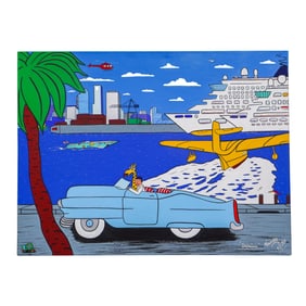 Francky Boy (b. 1954, French) "Departure" Illustrative Art Painting