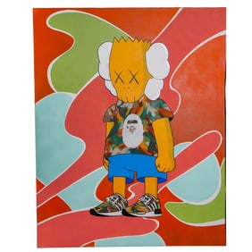 Inspired by KAWS x The Simpsons Signed "Keel" Pop Art