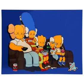 Resin Coated KAWS Inspired x The Simpsons Cartoon Art
