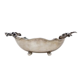 Vintage Sterling Silver Floral Dish