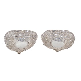 Pair of Gorham Sterling Silver Reticulated Trinket Dishes
