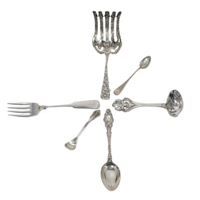 (6 Pc) American / Danish Fine Sterling Silver Serving Utensils