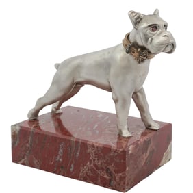 Russian Faberge Era 88 Silver Dog Figurine