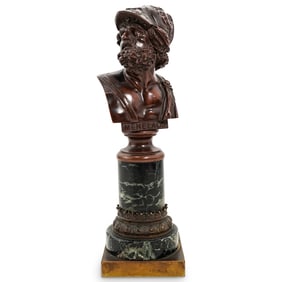 Att. Carl Kauba (1865-1922, Austrian) Bronze and Marble Menelaus Statuette