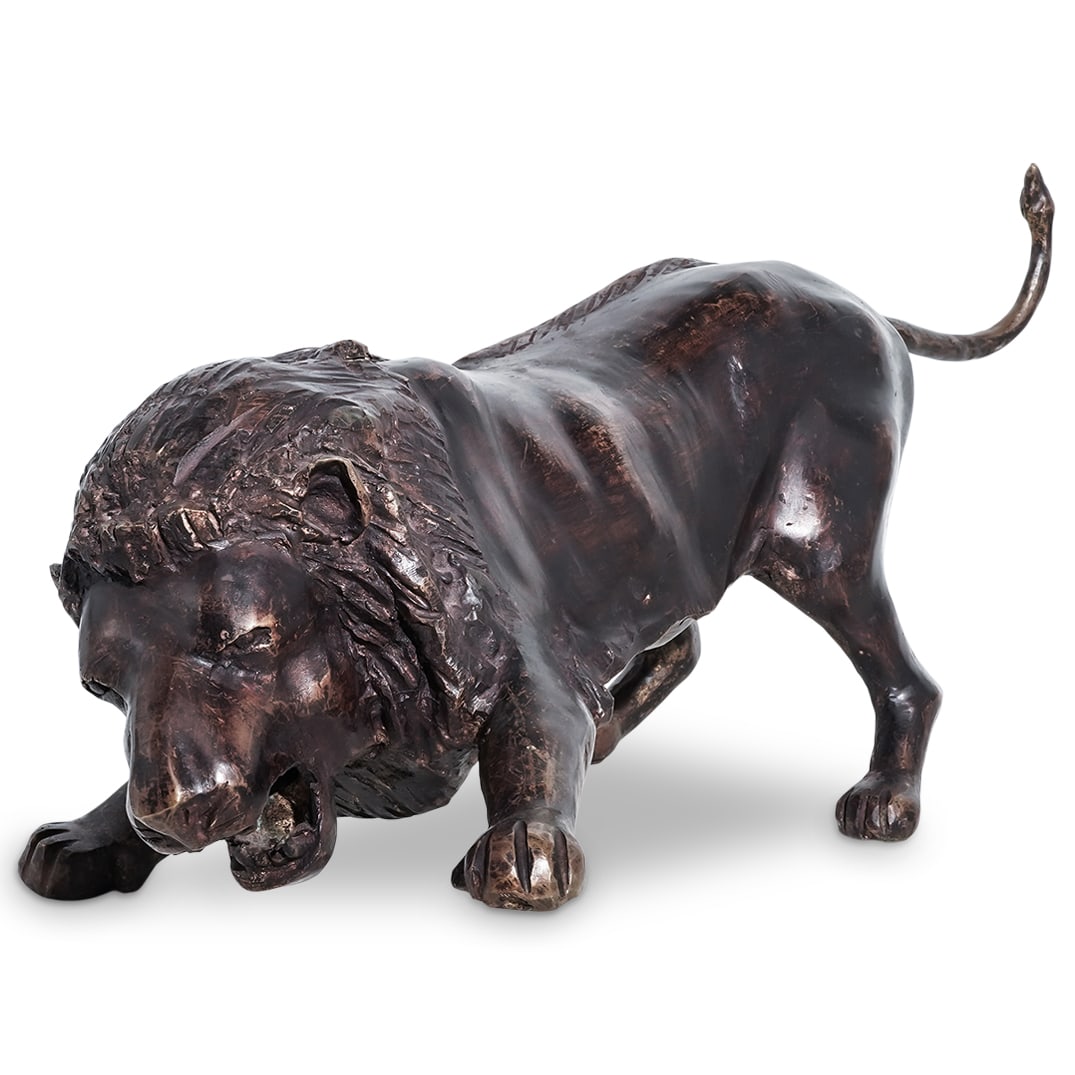 Large Bronze Lion Sculpture (1 of 4)