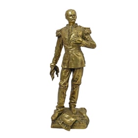 Charles Anfrie (1833-1905, French) Gilt Bronze "Estafette" Sculpture