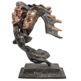 Yves Lohe (French, b. 1947) Bronze Abstract Figural Sculpture