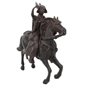 Horse and Rider Bronze Sculpture