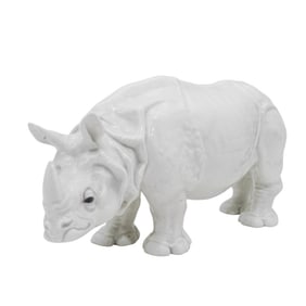 Large Bing & Grondahl Blanc de Chine Rhinoceros Figurine Sculpture