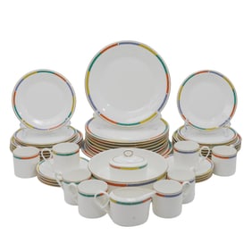 (44 Pc) Daniel Hechter Porcelain "Cosmopolitan" Dinnerware Set