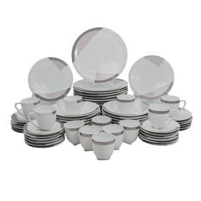 (72 Pc) Bernardaud Limoges "Stream Line" 12-Person Service