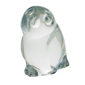 Steuben 'Owl' Glass Paperweight Figurine