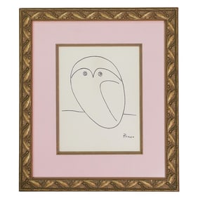 After Pablo Picasso (Spanish, 1881-1973 "Owl" Signed Offset Lithograph