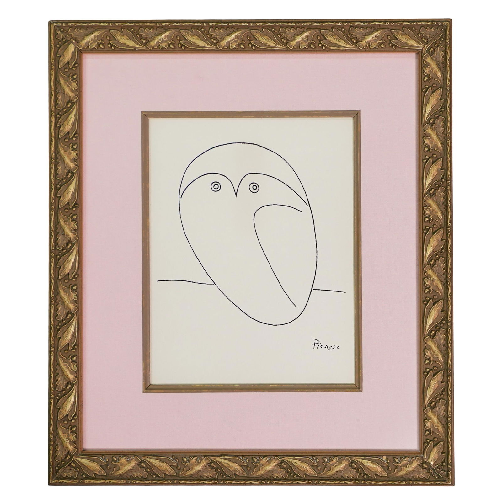 After Pablo Picasso (Spanish, 1881-1973 "Owl" Signed Offset Lithograph (1 of 4)