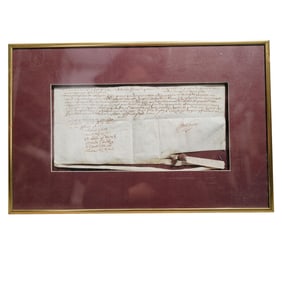 17th Century Signed Property Deed (Indenture) On Vellum