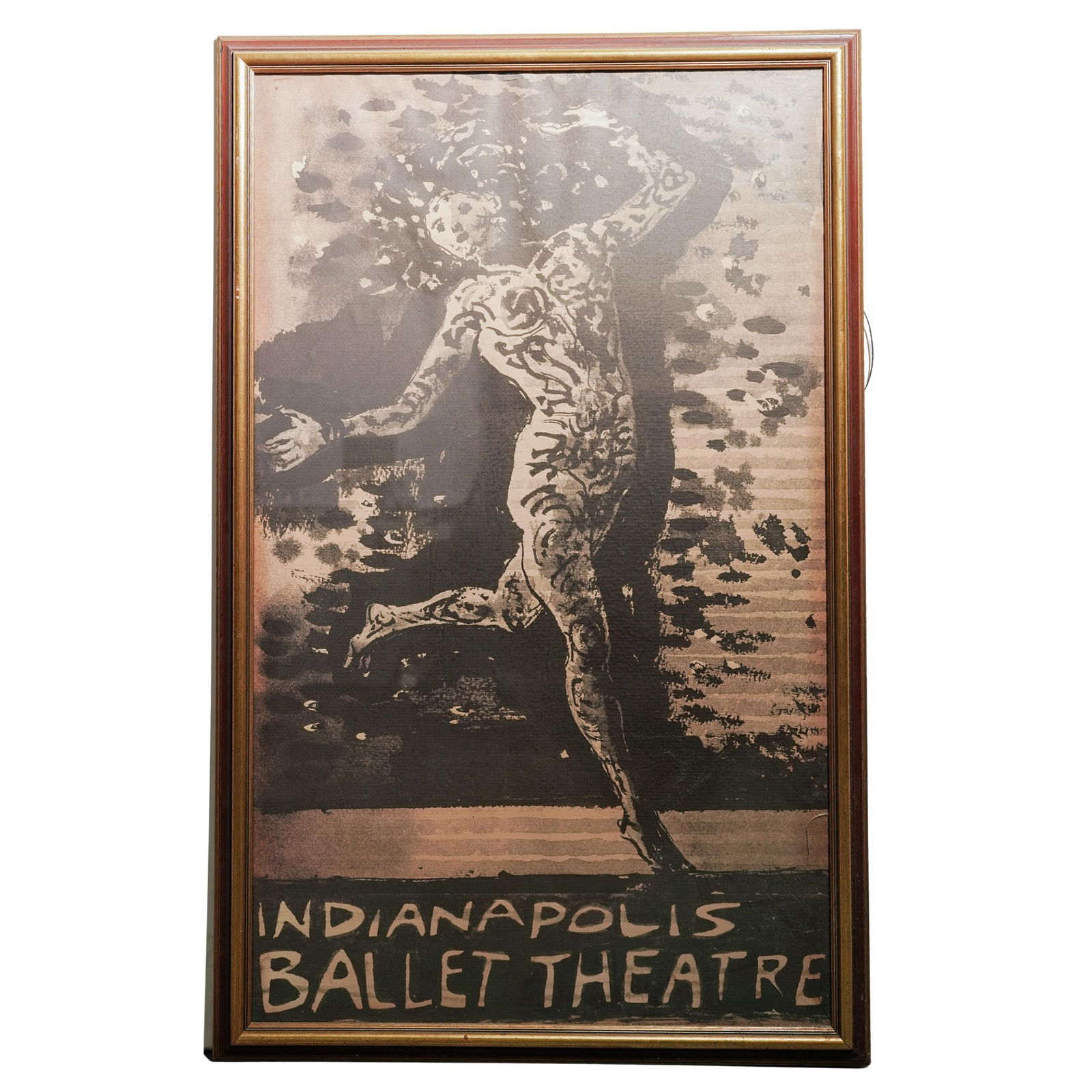 Framed Original Monochrome Litho Poster, Indianapolis Ballet Theater (1 of 4)