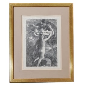 After Henri Fantin-Latour "Verite" Lithograph Illustration