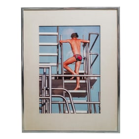 Framed Color Gel Print, Lad on the High Dive