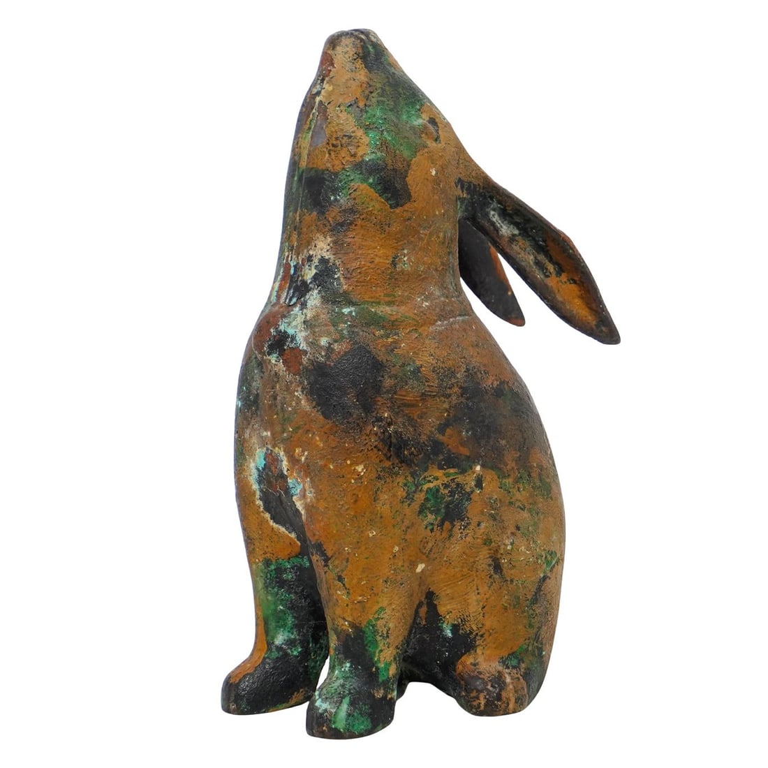 Japanese 'Moon Gazing Rabbit' Cast Iron Sculpture (1 of 5)