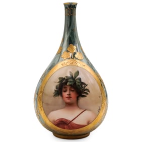 Antique Royal Vienna Porcelain "Daphne" Bud Vase