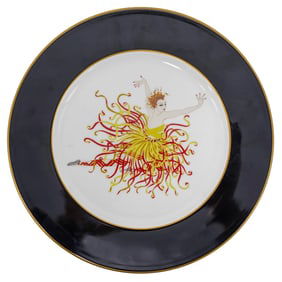 Erte (1892-1990, French/Russian) "Applause" Bone China Charger