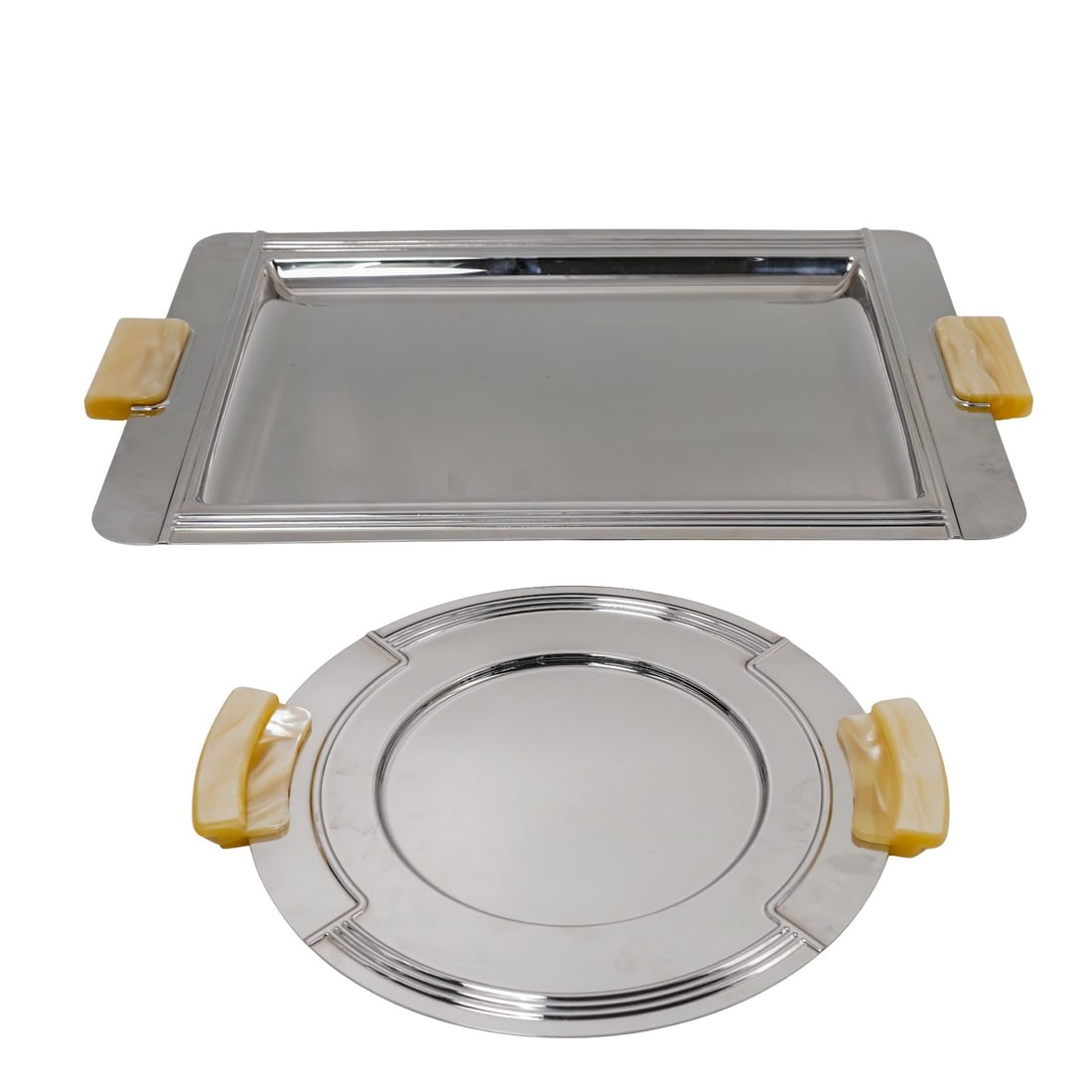 (2 Pc) French Couzon Acier Inox Serving Platters (1 of 9)