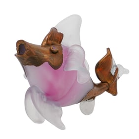 Filip Ravert (20th cent, Romanian) Copper and Glass Fish