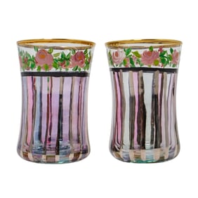 Pair of MacKenzie Childs Toasting Glasses