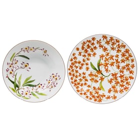 (2 pcs) Hermes "Jardin des Orchidees" Serving Dishes