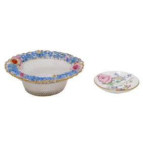 (2 pcs) Schierholz and Staffordshire Porcelain Dishes
