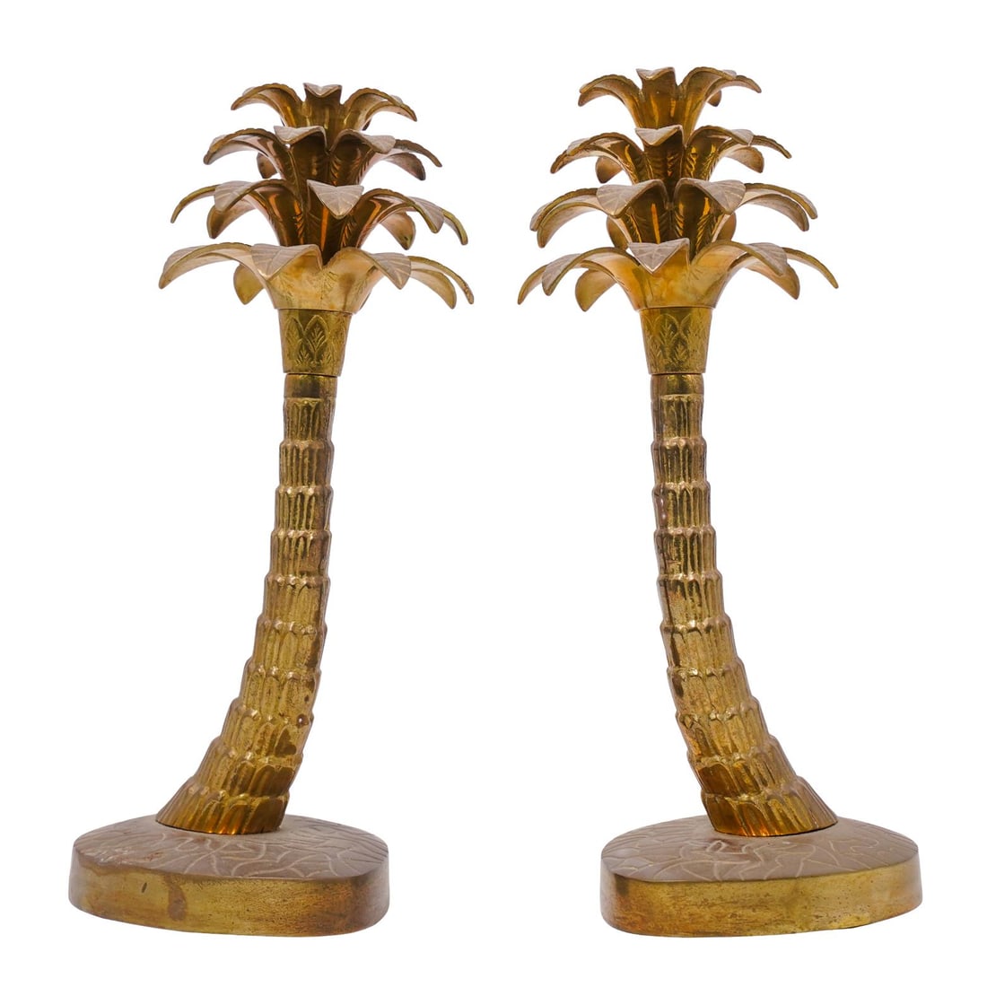(2 Pc) Mid Century Palm Tree Brass Sculptures (1 of 7)