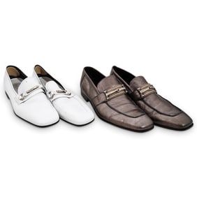 Two Pairs of Designer Men's Shoes: Prada & Donald J. Pliner