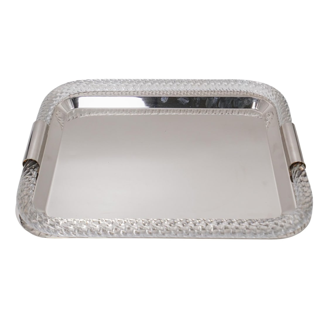 Venini Murano Twisted Glass Handle Serving Tray (1 of 6)