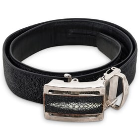Unique Stingray Leather Belt with Hidden Compartment