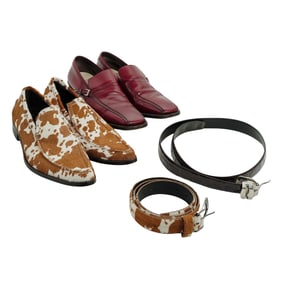 (4 Pc) Vintage Men's Prada & Donald J Pliner Shoes/ Belts