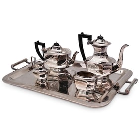 (5 Pc) J.B. Chatterley & Sons Ltd. Silver-Plated Tea And Coffee Service With Tray