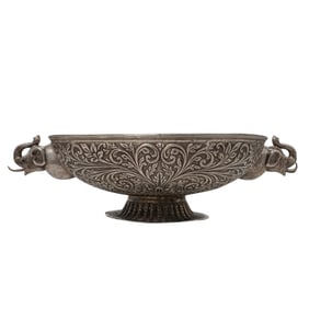 Anglo-Indian Silver Centerpiece W/ Elephant Head Handles