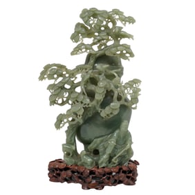 Antique Chinese Carved Jade Covered Urn