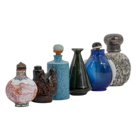 (6 Pc) Antique Chinese Assorted Snuff Bottles Grouping