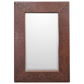 Ralph Lauren "Safari" Leather and Brass Nailhead Mirror