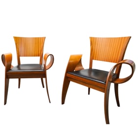 Pair of Italian Sawaya & Moroni Arm Chairs