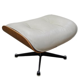 Mobilier Wood and Leather Ottoman
