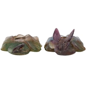 (2 pcs) Daum Pate de Verre Candle Votives